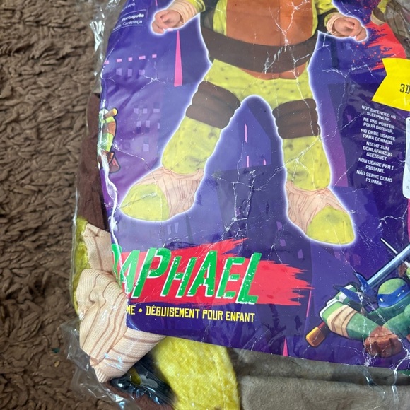 Teenage Mutant Ninja Turtles Raphael Costume Sz 2-4 Plush Shell Nickelodeon - Picture 3 of 6